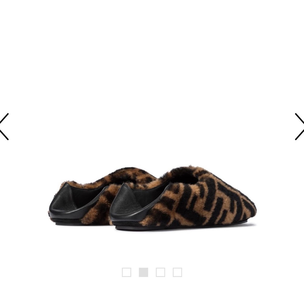 WOMENS FENDI SHEARLING NAPPA Monogram Slippers Size 39 - Picture 7 of 16